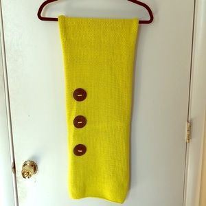 Citron yellow cotton hand knit scarf